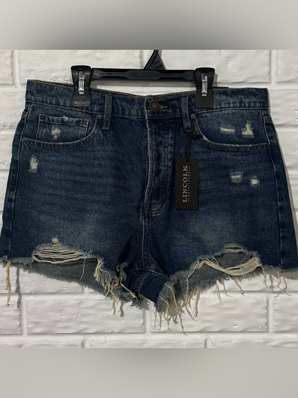 Lincoln Outfitters High Rise Jean Shorts Women’s 14 Medium Wash Denim 2.5”